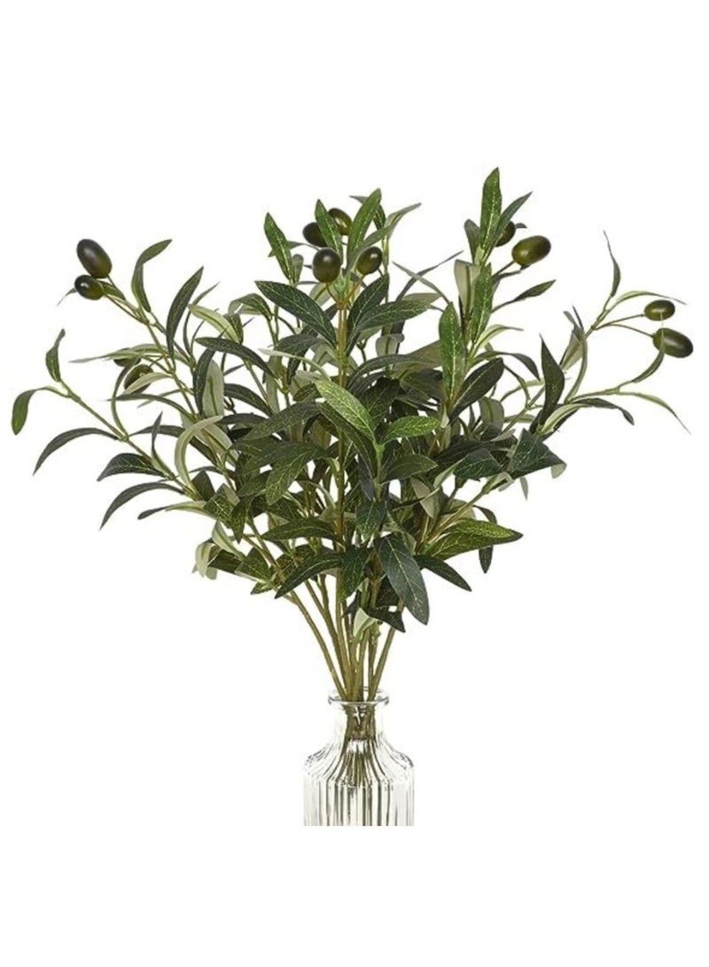 Generic Faux Olive Branches for Vases, Olive Tree Branches with Lifelike Olives, Artificial Greenery Stems Decor, for Indoor Outside DIY-Wreath Decor, for Centerpieces Floral Arrangements Vases (3Pcs, 48 cm)  - Image 1