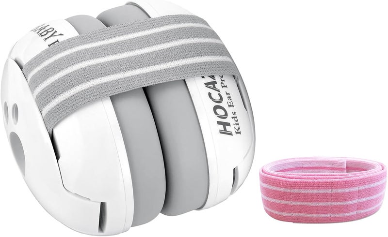 Hocazor HZ001 Baby Hearing Protection - CE & CPC Certified for Babies up to 36 Months - with Replacement Headband Baby Earmuffs Ear Protection for Airplane, Firework Show - White - Image 1