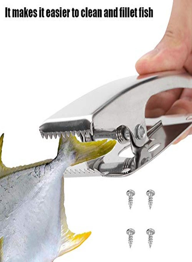 Dilwe Fish Fillet Clamp, Fish Tail Clip with Deep-Jaw Stainless Steel Fishing Grip for Table Cleaning and Bait Board - Image 2