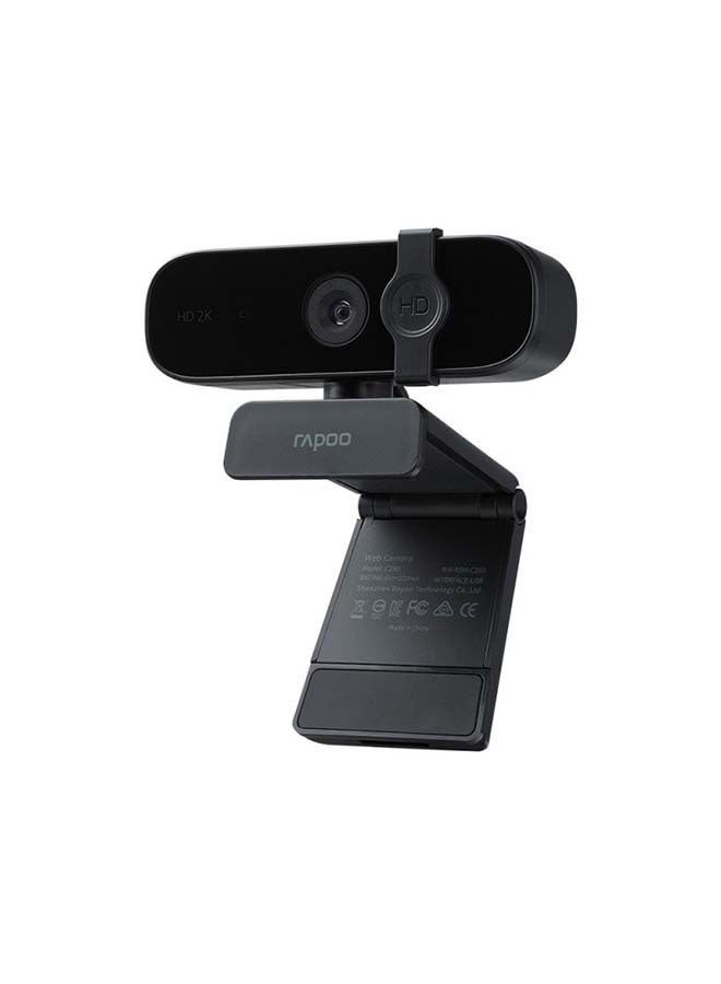 Rapoo Webcam USB2.0 HD 2K With Mic Black - Image 2