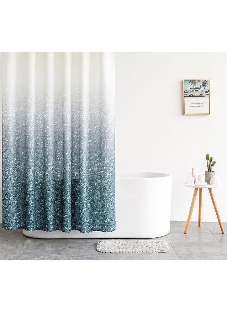 Haidue Gradient Shower Curtain For Bathroom - Decorative Roland Shower Liner - Household Printed Shower Curtain Set With Hooks - Bath Curtain 200W x 200H  - Image 3