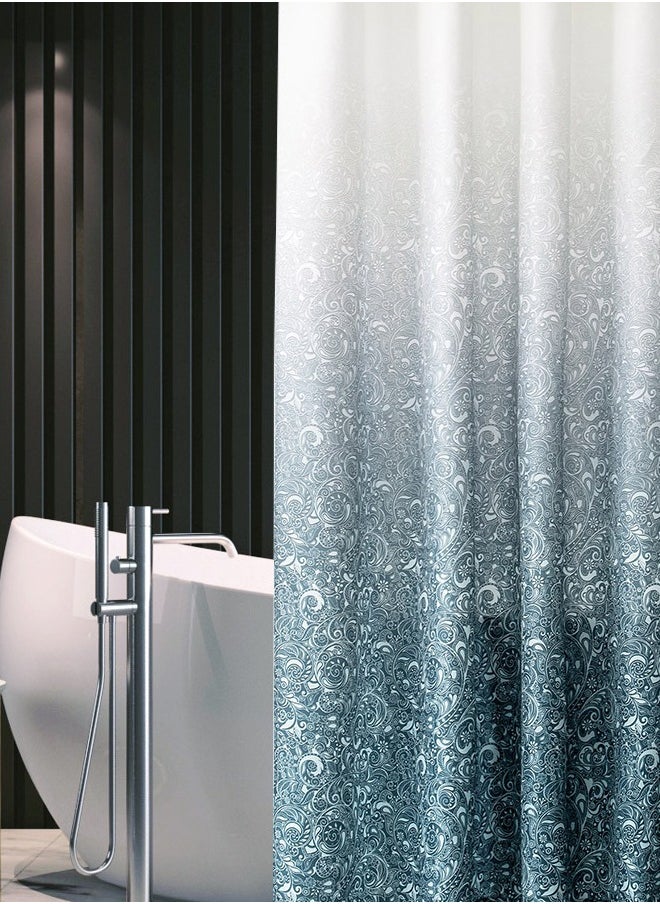 Haidue Gradient Shower Curtain For Bathroom - Decorative Roland Shower Liner - Household Printed Shower Curtain Set With Hooks - Bath Curtain 200W x 200H  - Image 4