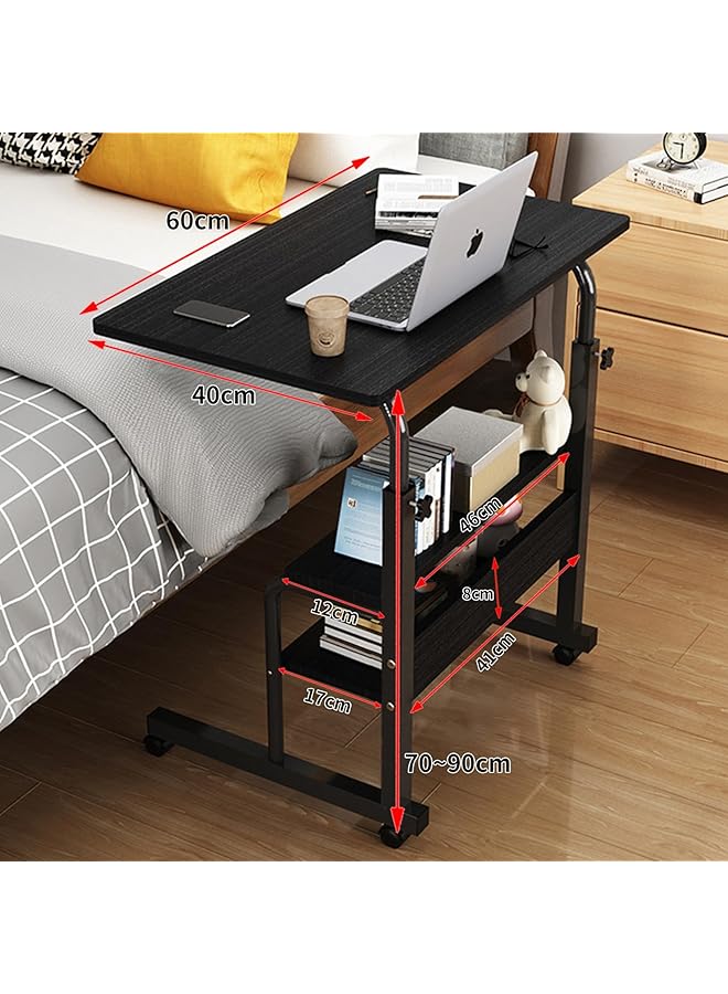 erorex Adjustable Height Mobile Computer Desk For Small Space Rolling Writing With Wheels Corner Home Office Study Portable Bedrooms Work Desk Standing Desk Sizes 31.5X15.7 Inches White - Image 2