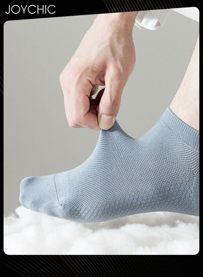 Joychic Pair of 9 Pure Cotton Men Socks Mesh Massage Bottoms Boat Socks for Spring Summer and Autumn Multicolor - Image 3