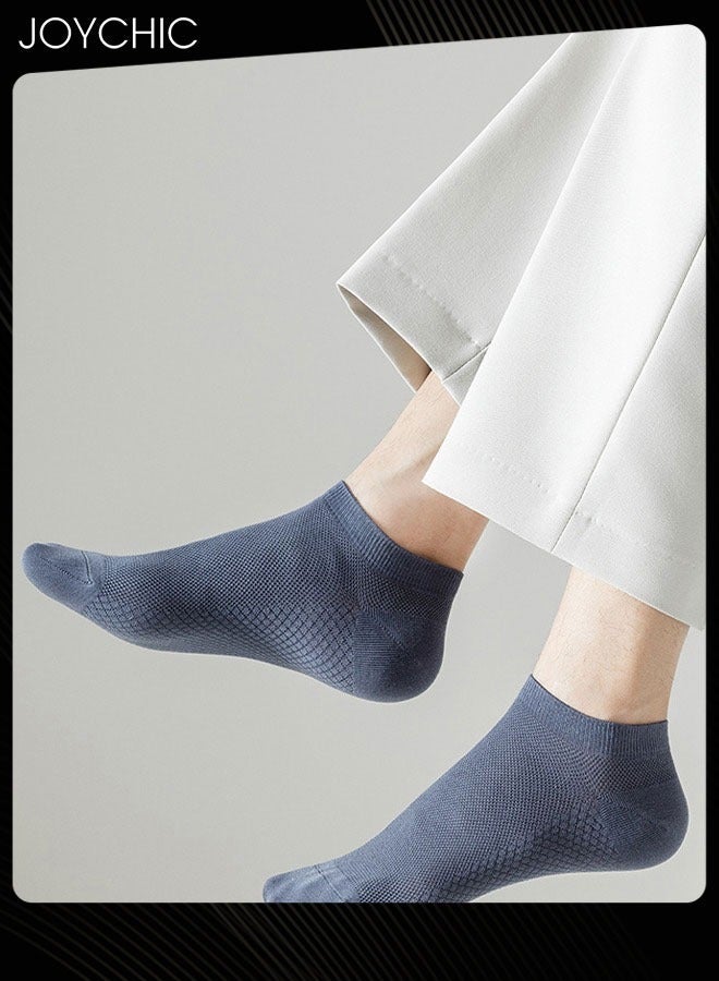 Joychic Pair of 9 Pure Cotton Men Socks Mesh Massage Bottoms Boat Socks for Spring Summer and Autumn Multicolor - Image 4