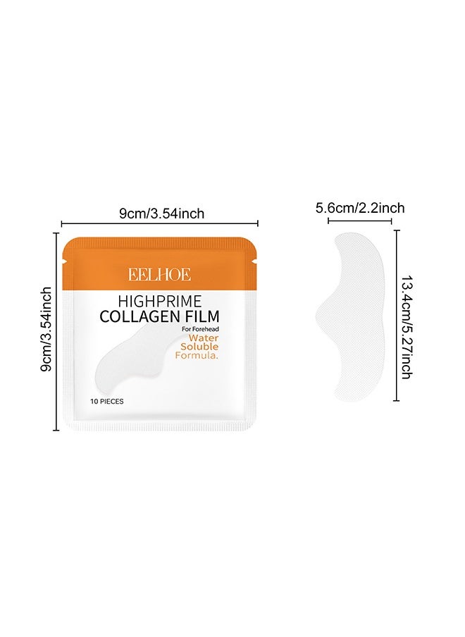 EELHOE - Forehead Wrinkle Patch 10Pcs - Smooths Fine Lines & Wrinkles, Anti-Wrinkle Patches, Contains Hydrolyzed Collagen, Vitamin E, Anti-Wrinkle Patches, Forehead Wrinkle Treatment - Image 1