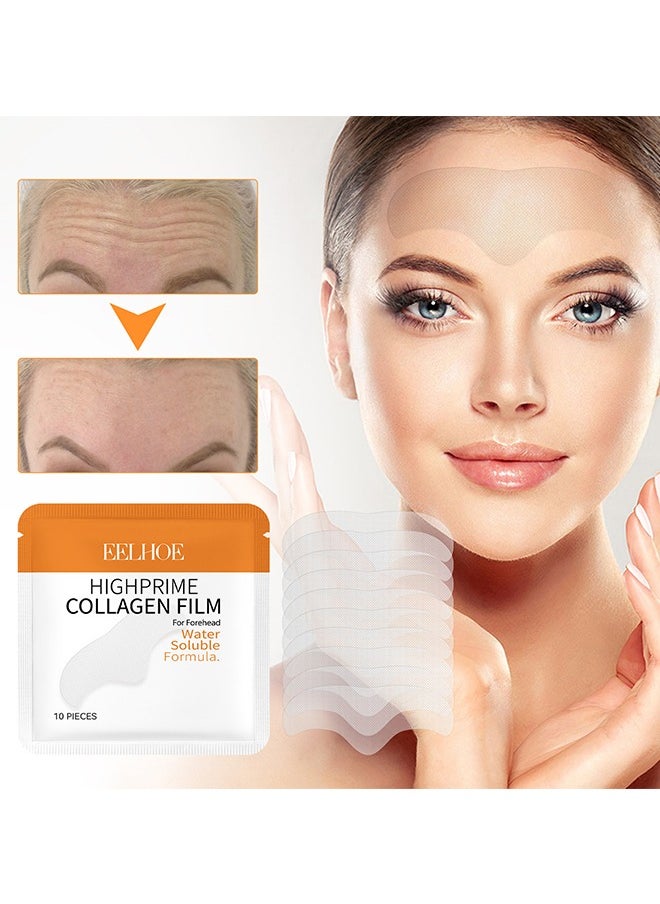 EELHOE - Forehead Wrinkle Patch 10Pcs - Smooths Fine Lines & Wrinkles, Anti-Wrinkle Patches, Contains Hydrolyzed Collagen, Vitamin E, Anti-Wrinkle Patches, Forehead Wrinkle Treatment - Image 1