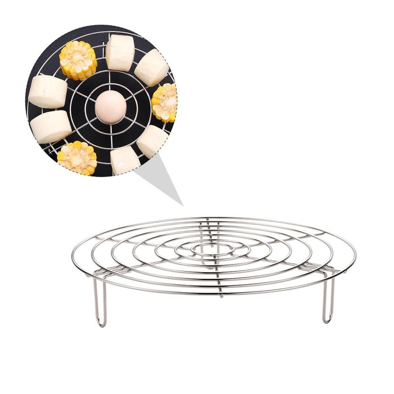 24cm 304 Stainless Steel Steamer Basket Heat Resistant Thickened Steaming Rack Kitchen Utensil - Image 2