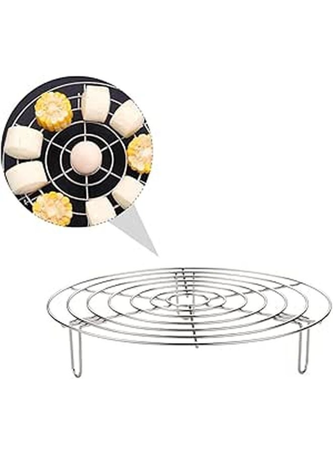 24cm 304 Stainless Steel Steamer Basket Heat Resistant Thickened Steaming Rack Kitchen Utensil - Image 1