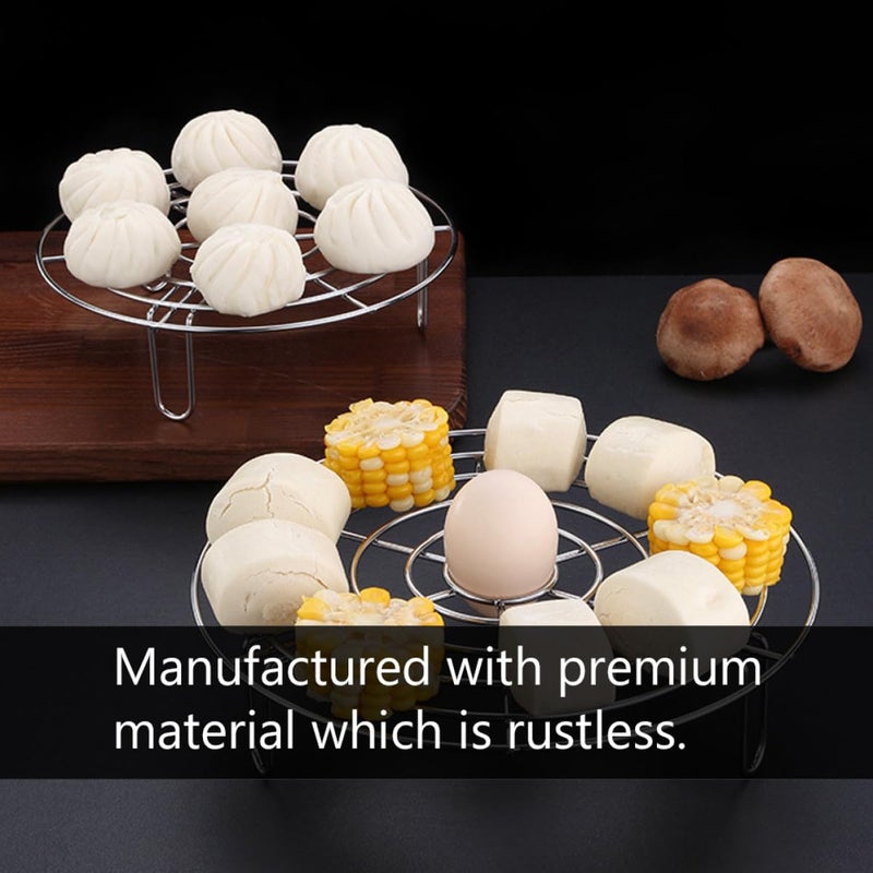 24cm 304 Stainless Steel Steamer Basket Heat Resistant Thickened Steaming Rack Kitchen Utensil - Image 5