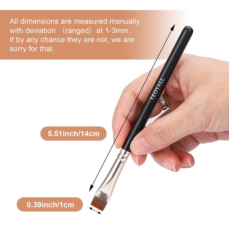 TEOYALL Concealer Brush Set, Flat Top Blush Brush, Angled Nose Contour Brush Ultra-Thin Eyeliner Eyebrow Brush for Flawless Finish (370S/Flat Top/Thin Flat) - Image 5