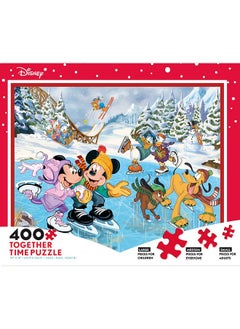 Ceaco - Disney Holiday - Together Time - Mickey & Minnie Skating - 400 Piece Jigsaw Puzzle  - Image 2