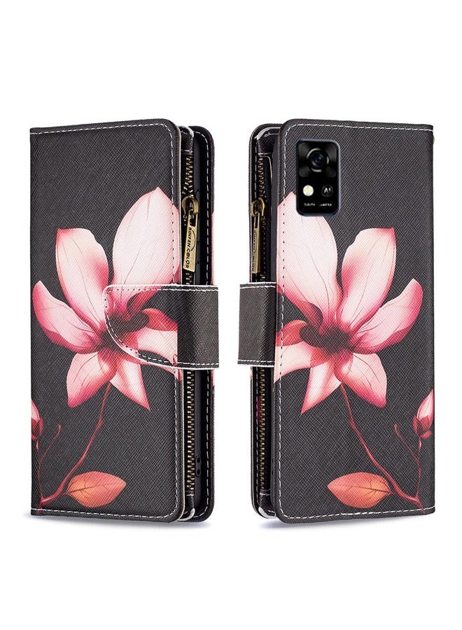 HuHa For ZTE Blade  A31 Colored Drawing Pattern Zipper Horizontal Flip Phone Leather Case(Lotus)  - Image 1