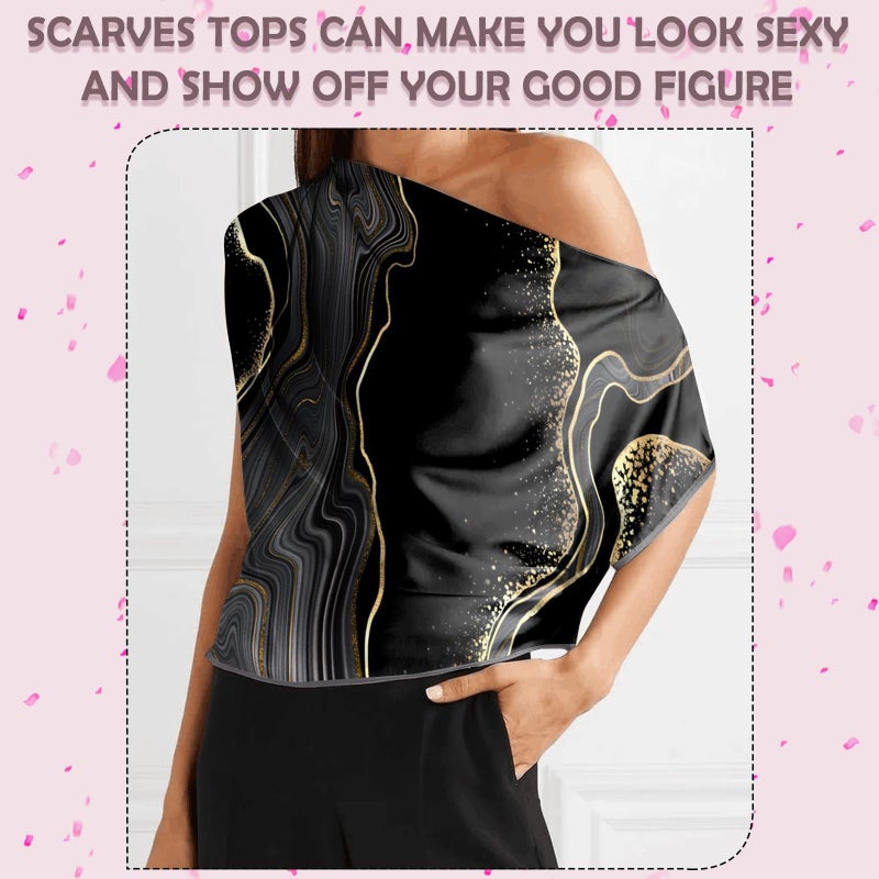 BHAHB Silk Feeling Scarf 27.5 Inches Large Square Satin Head Hair Wrap Sleeping Fashion Lightweight Cute Aesthetic Handbag Decoration for Women Girls-Black Marble - Image 5