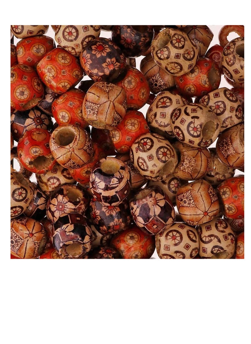 Excefore - 950pcs 12mm Mixed Painted Drum Wood Spacer Beads Wooden Beads for DIY Jewelry Making Hair Accessories - Image 1