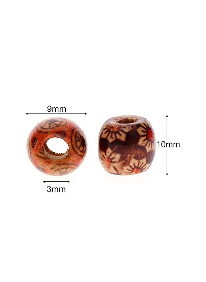 Excefore - 950pcs 12mm Mixed Painted Drum Wood Spacer Beads Wooden Beads for DIY Jewelry Making Hair Accessories - Image 1