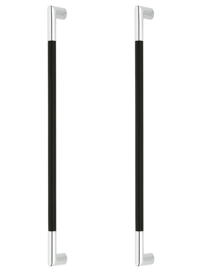 FAST CP03B Chrome Plated Black Modular Kitchen Drawer and Wardrobe Door Cabinet Handles for Pull Door & Drawers (160 MM 2PCS) - Image 1