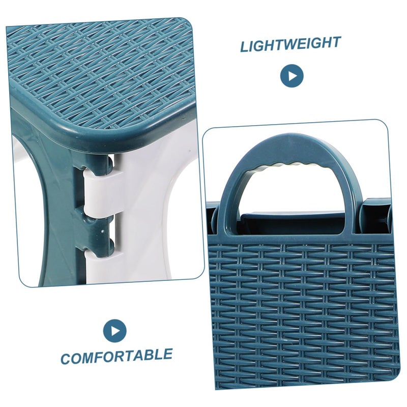 Portable Folding Stool Compact Lightweight Plastic Step Stool for Outdoor Camping Fishing Home Use - Image 4