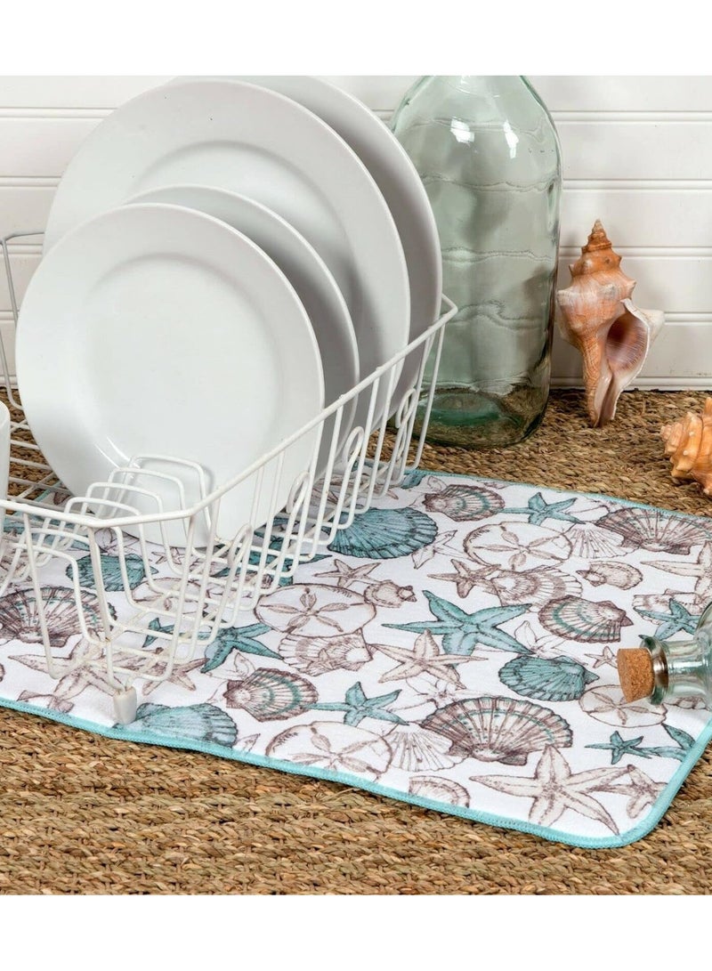 بلان A مفرش تجفيف الأطباق والأكواب، مفرش تجفيف للأواني من المايكروفايبر فائق الامتصاص، بساط تجفيف لأدوات المطبخ، مقاس 40 × 50 سم، بألوان ورسومات عشوائية (2) - Image 4