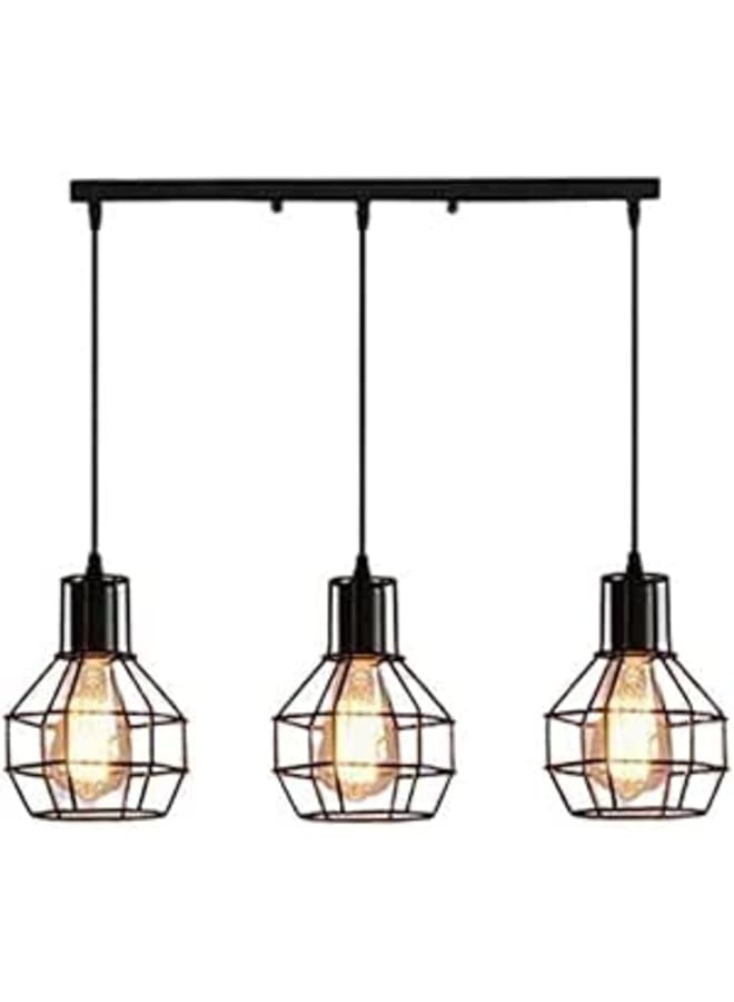 El Rawda Lighting Triple Bomb Pendant Light - Modern black metal design suitable for all rooms.