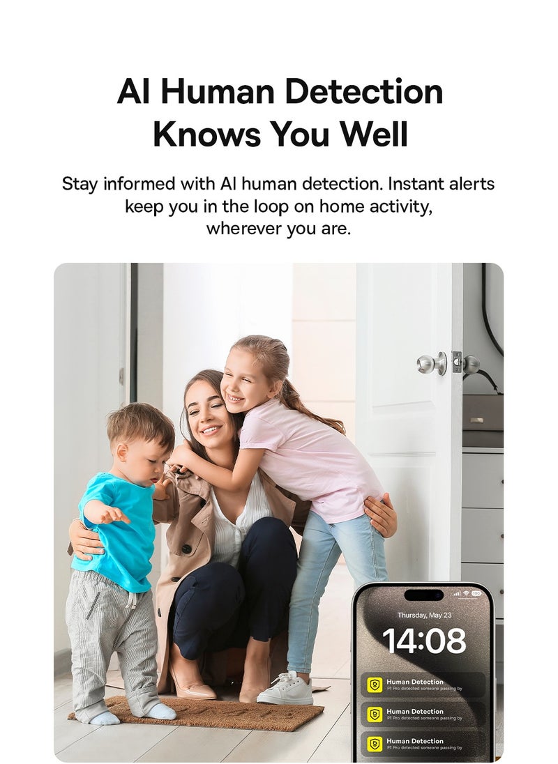 Baseus - 5MP 3K WiFi Indoor Security Camera with Pan and Tilt, 8x Digital Zoom, 2-Way Audio, Night Vision, Motion Detection, Baby Monitor, Supports Micro SD 256GB, Compatible with Google Assistant and Amazon Alexa, Remote Control via APP, Perfect for Home Monitoring - Image 1
