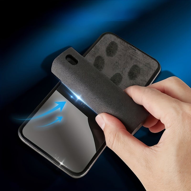2 in 1 Microfiber Cleaning Cloth Black for Phone Computer Glasses No Liquid - Image 1