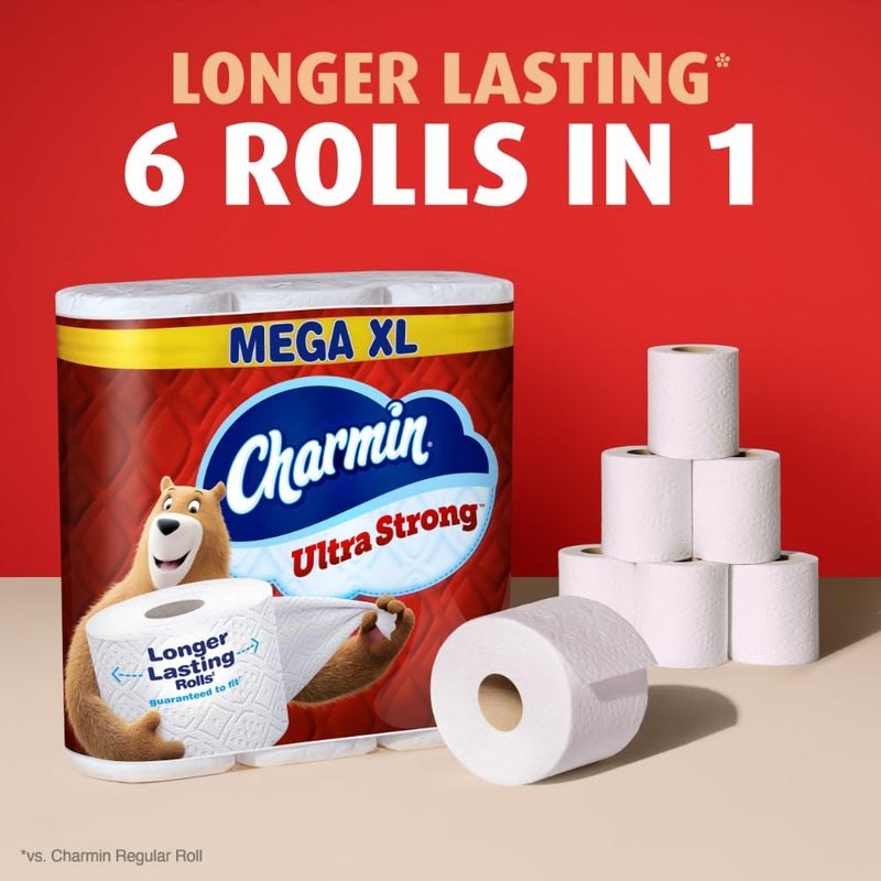 Charmin Ultra Strong Toilet Paper 6 Mega XL Rolls, 330 Sheets Per Roll - Image 5