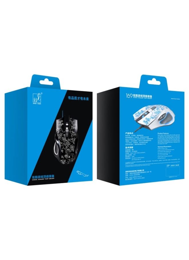 BURAQ ZGB 169 USB 2400DPI Four-speed Adjustable LED Backlight Wired Optical E-sport Gaming Mouse with Counter Weight, Length: 1.45m(White)  - Image 3