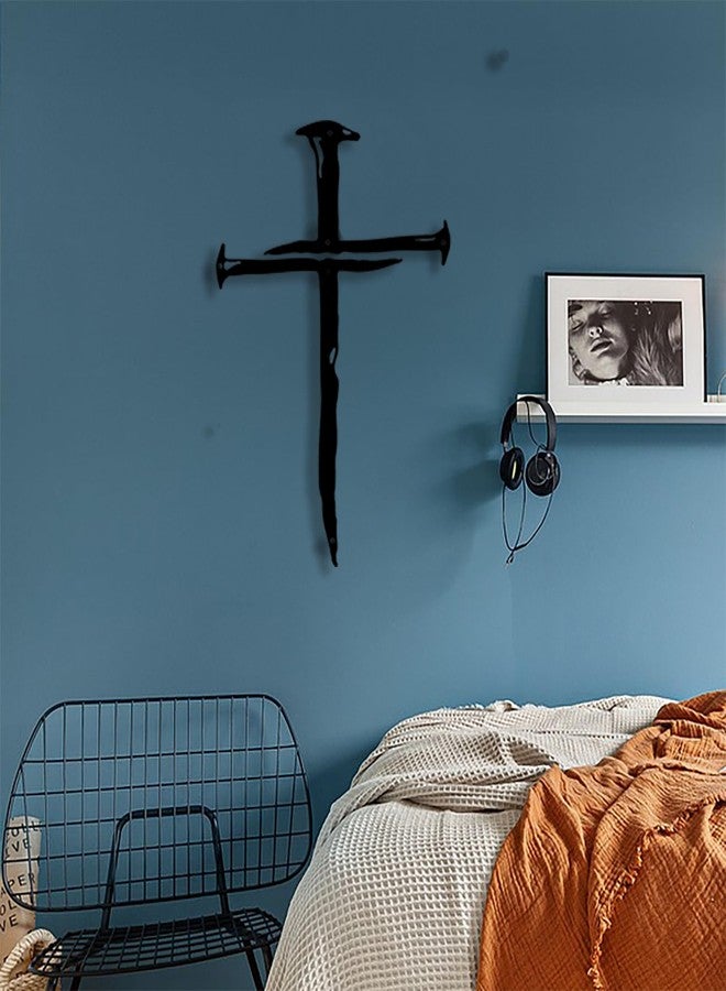 RESACO Wall Cross Jesus Crosses Wall Decor Religious Metal Wall Art Minimalist Decorations for Church Home Office Baptism Decor Gift for a Christian - Image 2