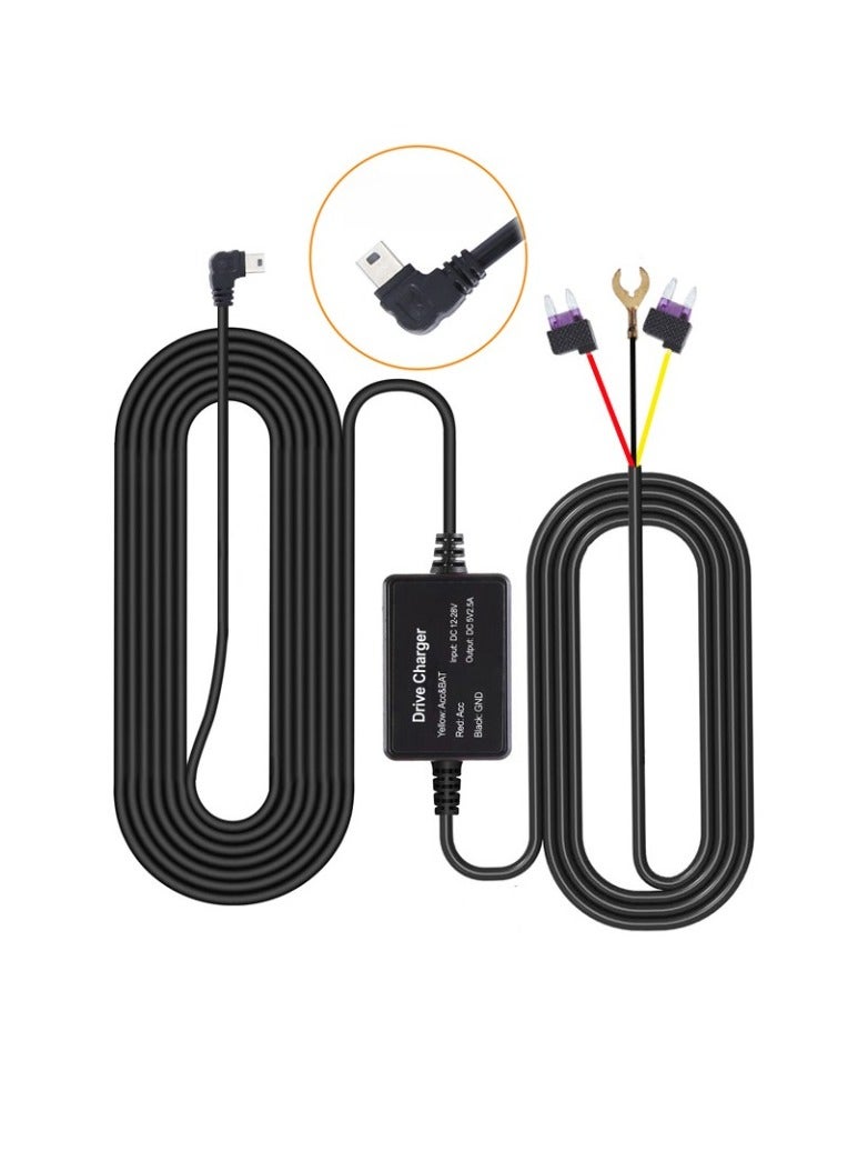 Dash Cam Hard Wire Kit, Strong And Durable Parking Monitor Buck Line, Low Voltage Protection Portable Car Charger Cable Kit For DVRS GPS Recorder, (Mini Bend 2.5A Fuse Set) - Image 1
