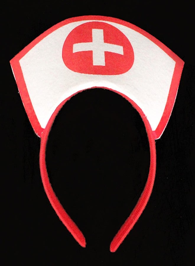 CBLUO 4 Pcs Halloween Nurse Hat Headband Fake Stethoscope Pen Sexy Nurse Headpiece Hair Hoops Bands Hairband Lace Red Cute Cosplay Costume Dress Up Birthday Masquerade Role Play Party Accessories Supplies - Image 4