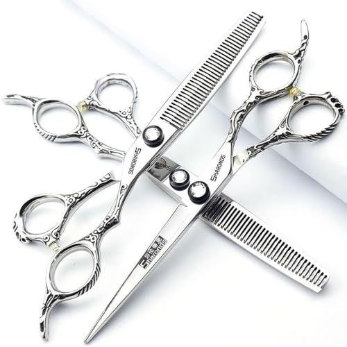 SHARONDS 678 inch Personalized Rose Print Hair Clipper Set Scissors Set 7 inch3pcB - Image 1