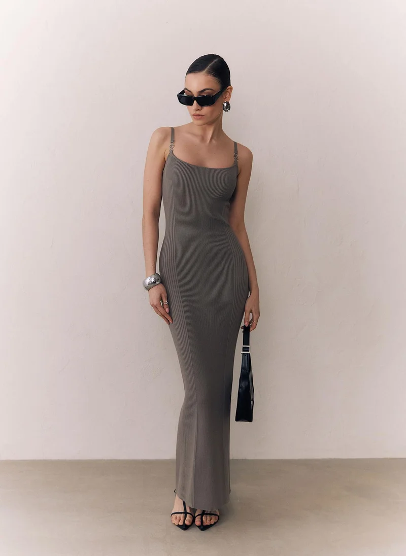 Lichi Jersey maxi dress with strap decor