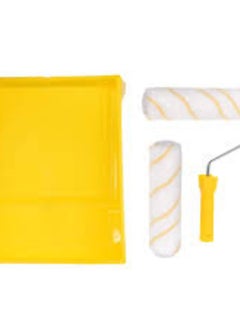 KNP KNP Paint Roller with Paint Tray (4 Inch) is a compact and efficient painting tool ideal for smaller painting tasks and touch-ups.  - Image 1