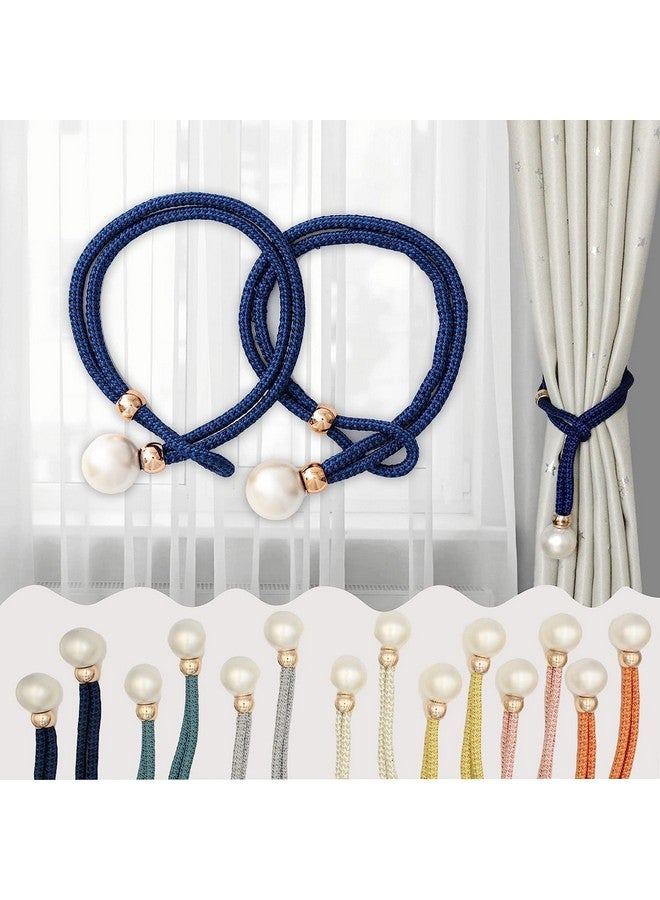 Home-Cloud HomeCloud Adjustable Length Braided Rope Indoor Home Decor Hanging Ball Curtain Tieback (Blue) - Image 3