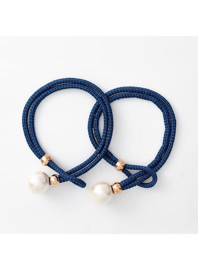 Home-Cloud HomeCloud Adjustable Length Braided Rope Indoor Home Decor Hanging Ball Curtain Tieback (Blue) - Image 2