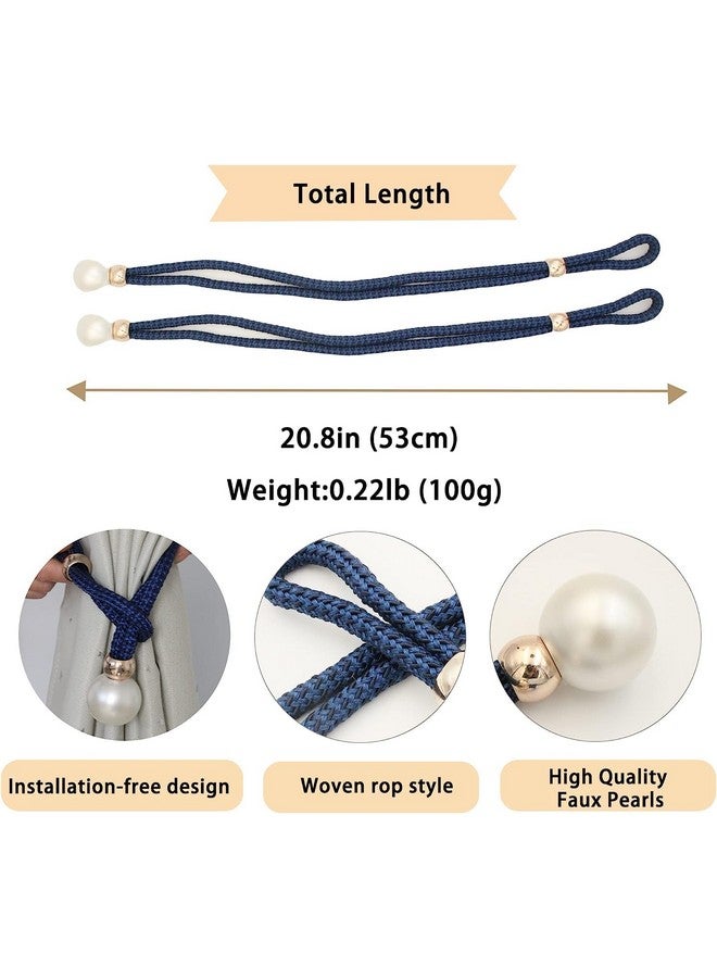 Home-Cloud HomeCloud Adjustable Length Braided Rope Indoor Home Decor Hanging Ball Curtain Tieback (Blue) - Image 5