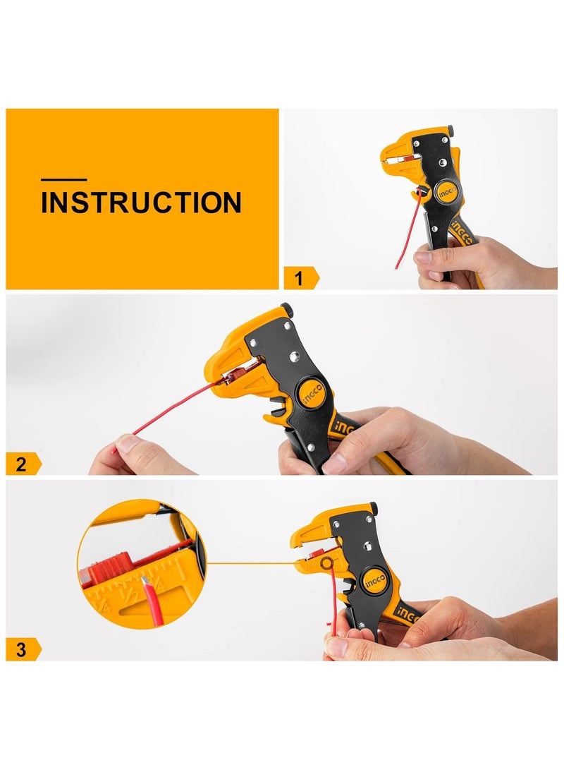 INGCO Wire Stripper, 2 in 1 Cable Wire Stripper with Cutter, 0.5mm~6mm Stripper diameter Wire Stripping Tool for Flat Ribbon Cable Wire Electrical... - Image 4
