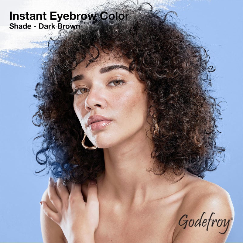 Godefroy Fast Acting Temporary Instant Brow Color, 3 Applications Per Package, Salon Quality Results, Dark Brown - Image 3