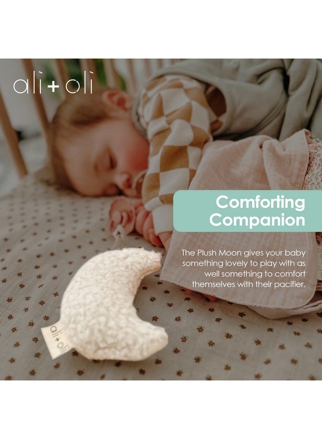 Ali+Oli Plush Pacifier Holder (Moon-Sand) Soft Binky Holder for Babies, Plush Holder for Pacifiers, Cute Baby Binkies Plush Holder, Pacifier Holder for Baby Boys & Girls, Baby Toy with Cute Decor - Image 5