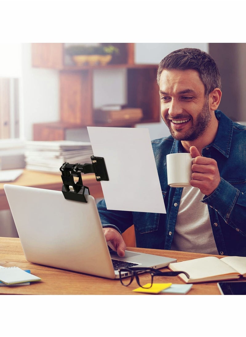 Excefore Flexible Documents Holder Foldable Adjustable Copy Holder Clip Paper Holder for Computer Monitor Handy Artist Supplies Holder Canvas Clamp Double Head Typing Painting Easel Accessory, Black 6 PCS  - Image 5