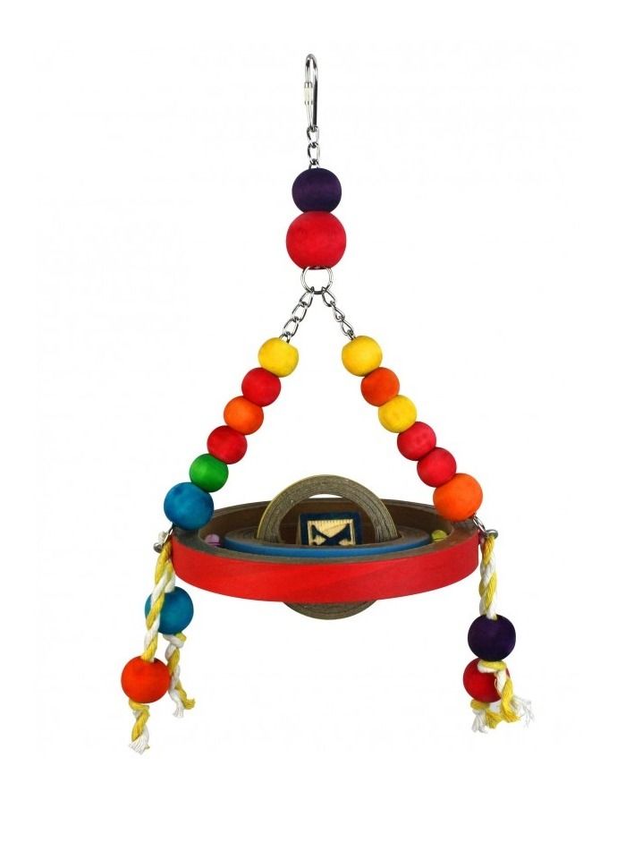 Disc Shape Hanging Bird Toy - 35 X 15 Cm
