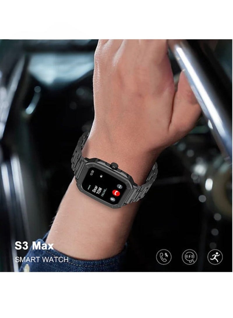 Haino Teko Germany S3 Max Smart Watch – Includes 2 Straps, Dial Case, and Wireless Charger for Men & Boys - Image 4