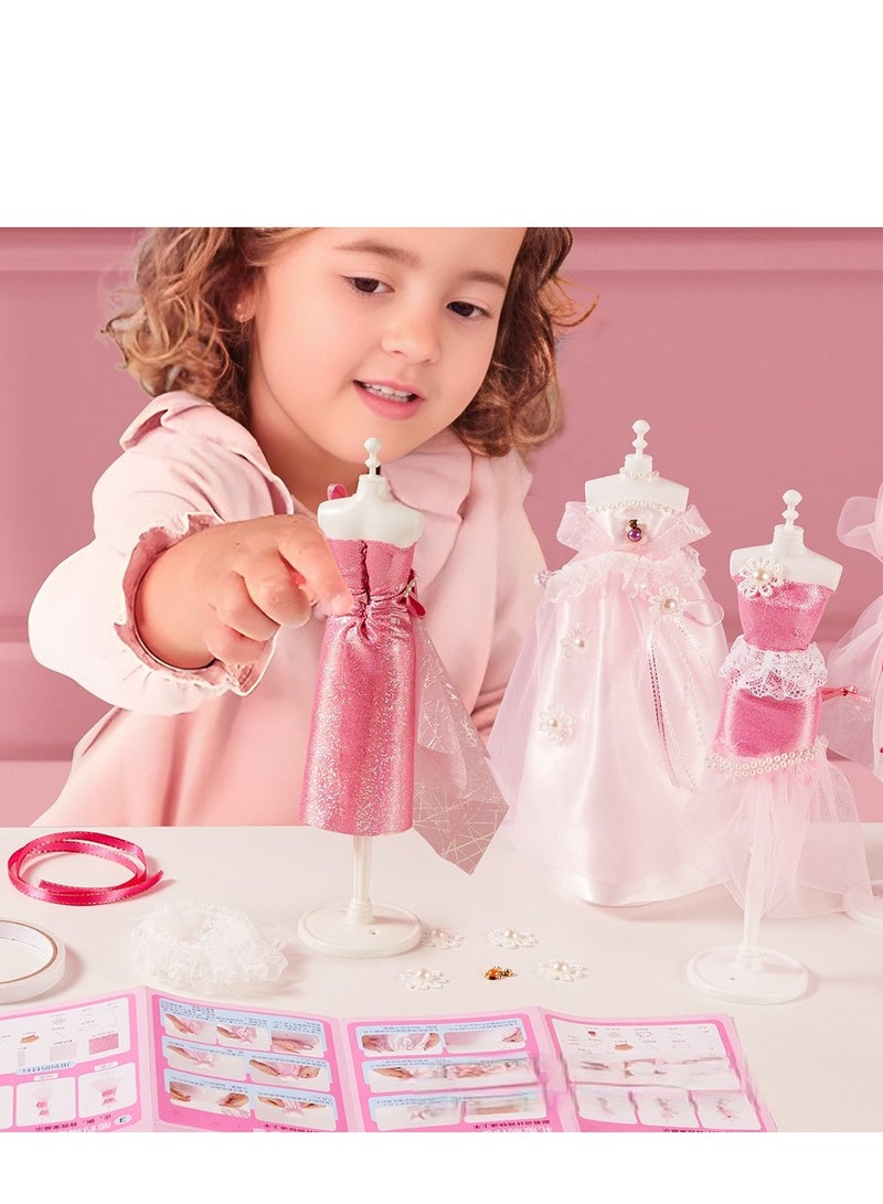Kids DIY Princess Dress Design Toy Set, Creative Fashion Craft Kit Gift for Girls Ages 3-6  - Image 1