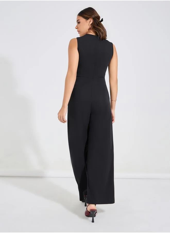 Take Two Sleeveless Straight Leg Jumpsuit by Styli