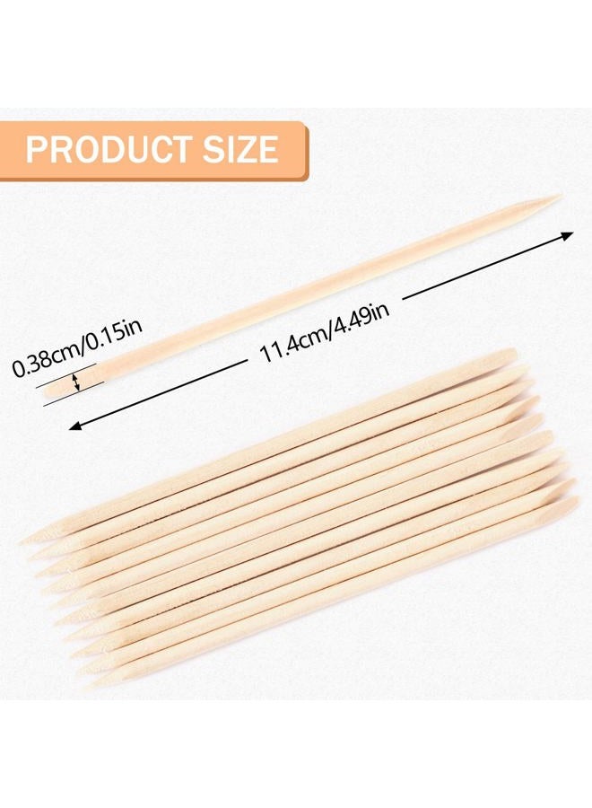 JANYUN Hair Removal 200 Pcs Eyebrow Wax Sticks, Wooden Waxing Spatulas for Small Detailed Areas, Orange Wood Nail Sticks - Image 2