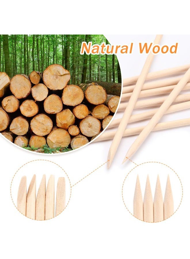 JANYUN Hair Removal 200 Pcs Eyebrow Wax Sticks, Wooden Waxing Spatulas for Small Detailed Areas, Orange Wood Nail Sticks - Image 3