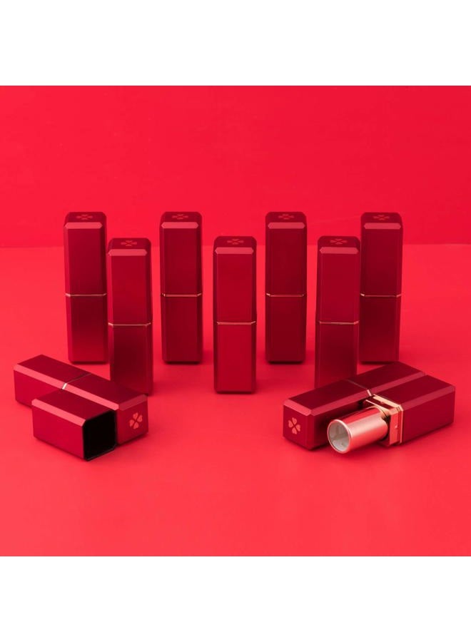 Allwon 10Pcs Red Empty Lipstick Tubes DIY Lip Balm Container (Square Tube) - Image 3