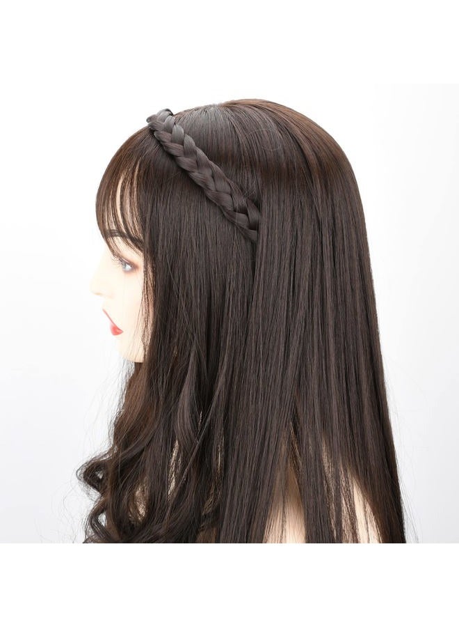 DIGUAN Width 0.7 inch Thin 2 Strands Fishtail Plaited Braids Headband Braided Synthetic Hair Elastic Stretch, Hair Accessory for Women, Girls (F-White Blonde) - Image 4