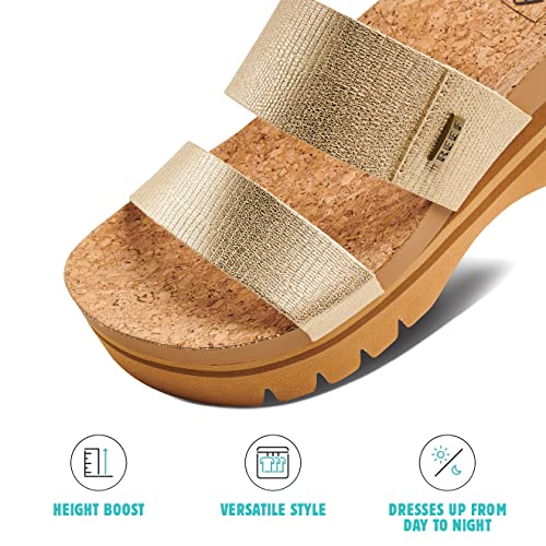 REEF Cushion Vista Higher Womens Platform Fashion Sandal, Arch Support, Ultra Soft Cushion Footbed, Champagne, 7 - Image 2